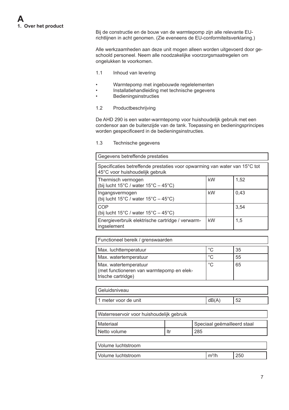 A.O. Smith AHD 290 User Manual | Page 7 / 129