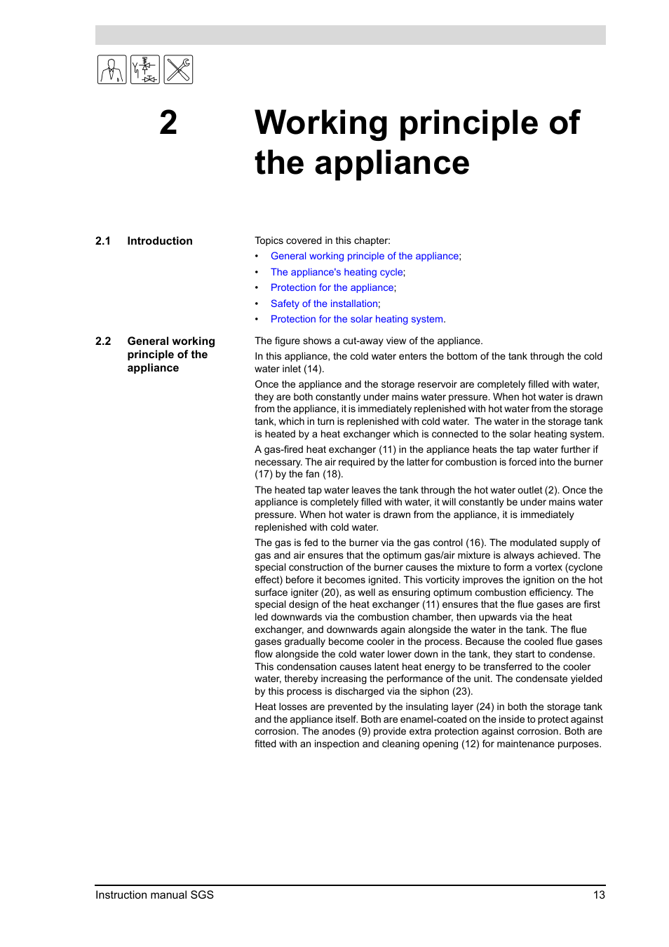 2 working principle of the appliance, Working principle of the appliance, Introduction | General working principle of the appliance, Working principle of the, Appliance, 2working principle of the appliance | A.O. Smith 30 User Manual | Page 13 / 114