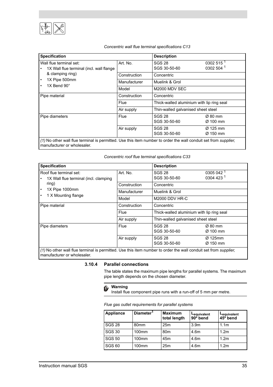 Parallel connections | A.O. Smith 30 User Manual | Page 35 / 114