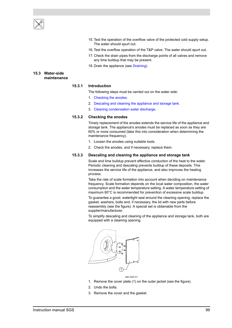 Water-side maintenance | A.O. Smith 30 User Manual | Page 99 / 114