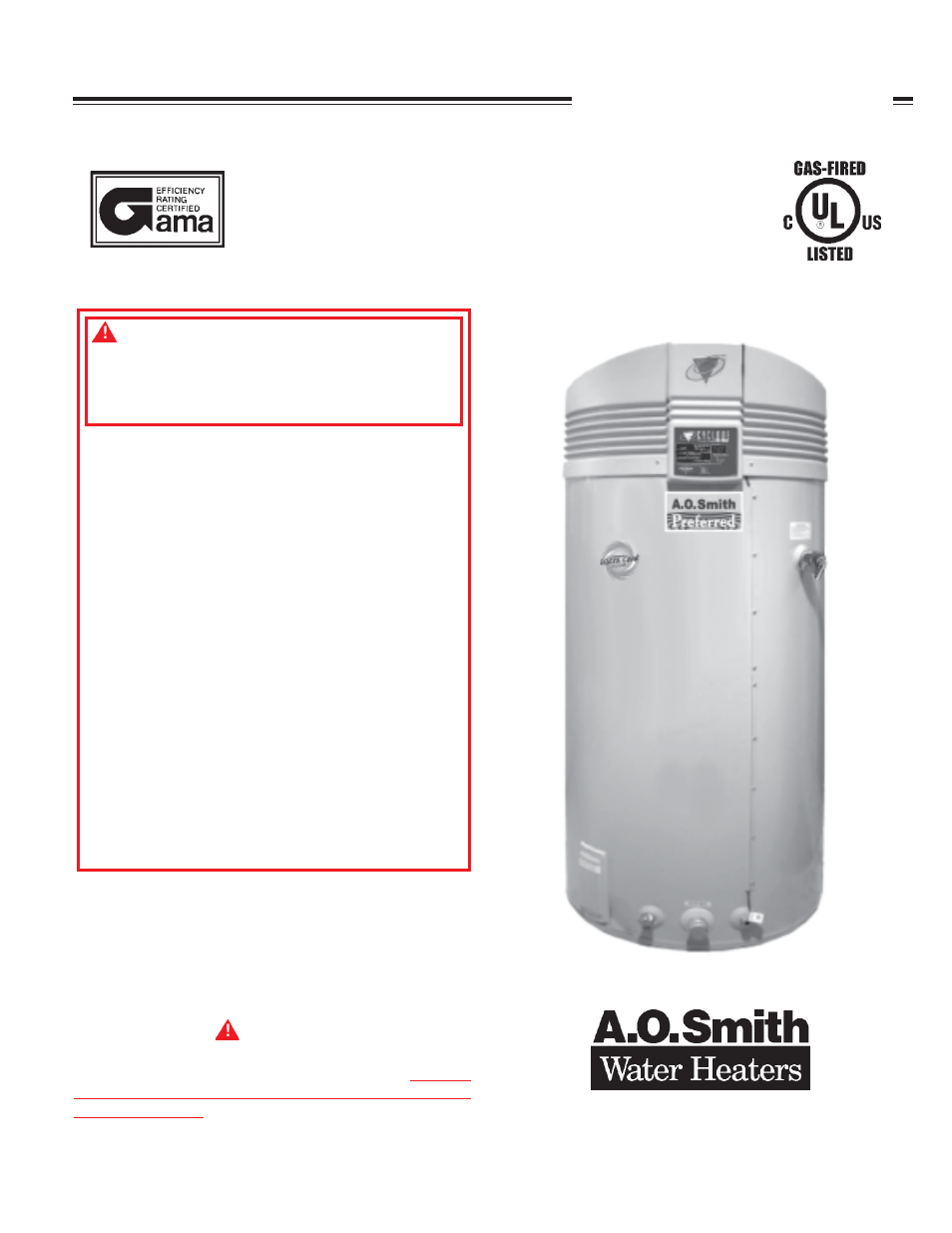 A.O. Smith BTH 300A User Manual | 36 pages