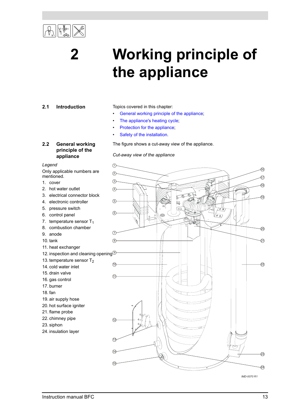 2 working principle of the appliance, Working principle of the appliance, Introduction | General working principle of the appliance, Working principle of the, Appliance, 2working principle of the appliance | A.O. Smith 120 through 250 Series User Manual | Page 13 / 98