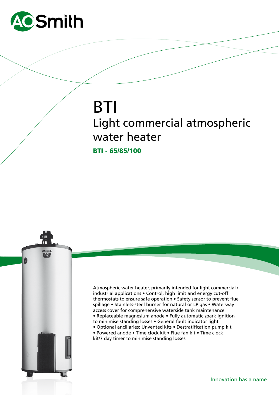 A.O. Smith BTI - 65 User Manual | 6 pages