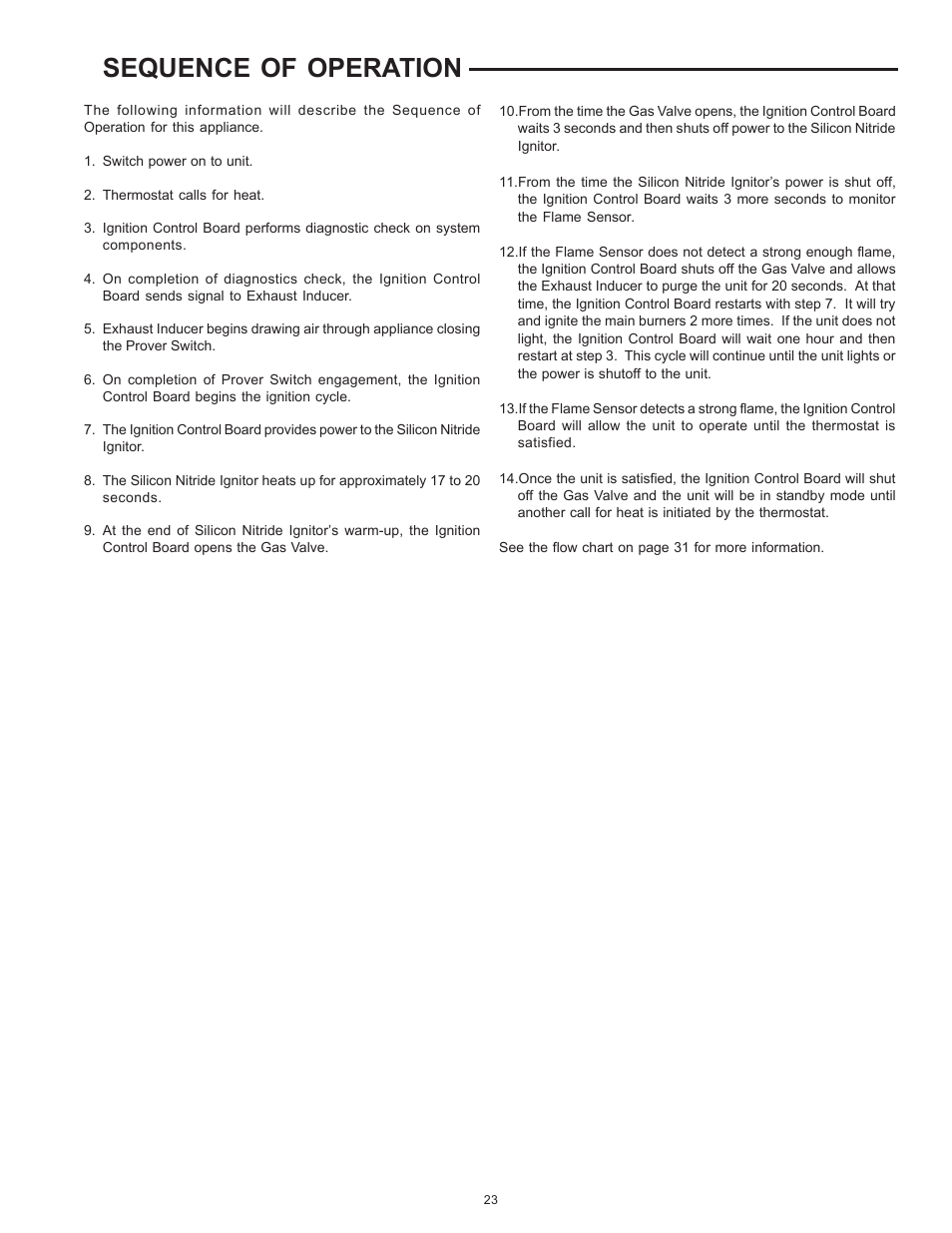 Sequence of operation | A.O. Smith BTN 120 THRU 400/A Series User Manual | Page 23 / 32
