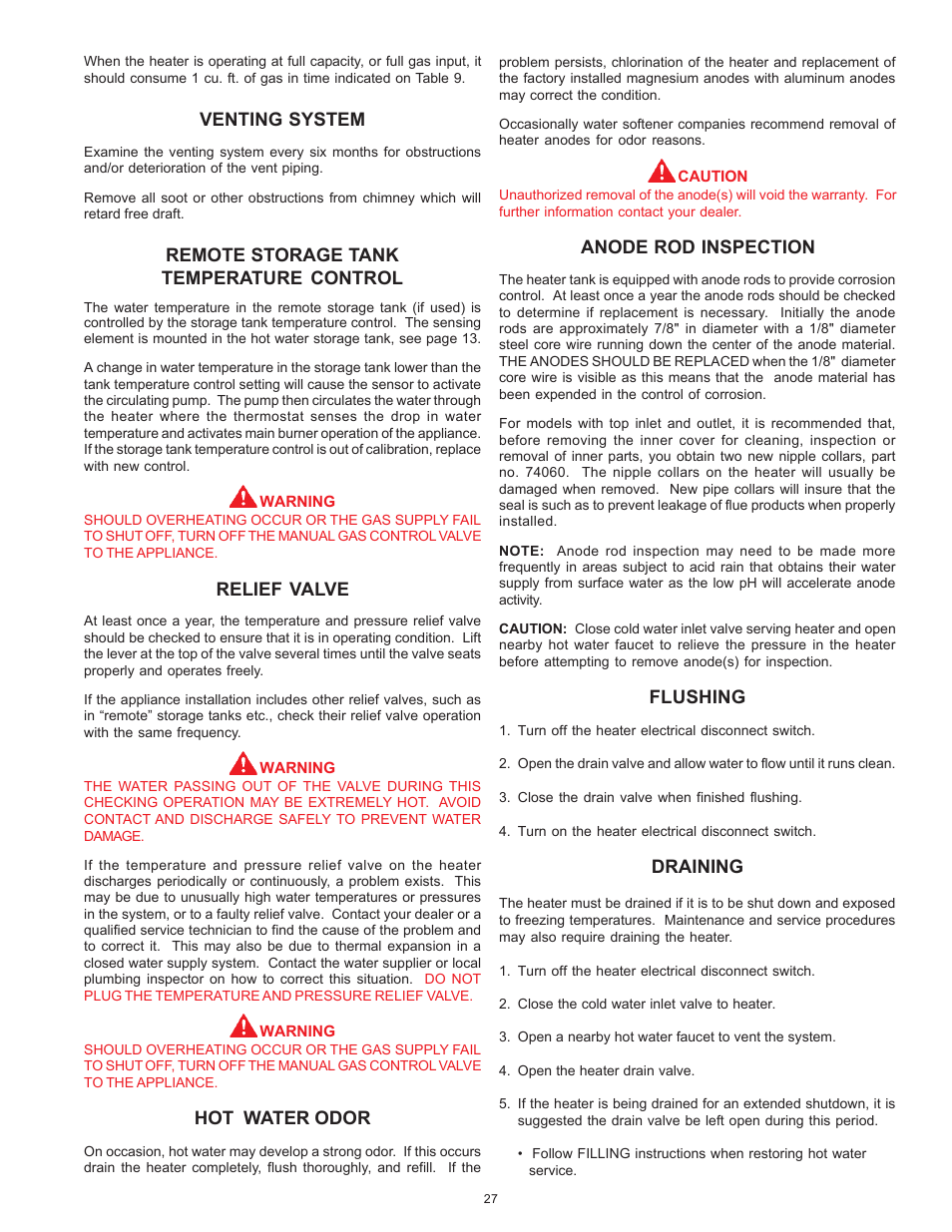 A.O. Smith BTN 120 THRU 400/A Series User Manual | Page 27 / 32