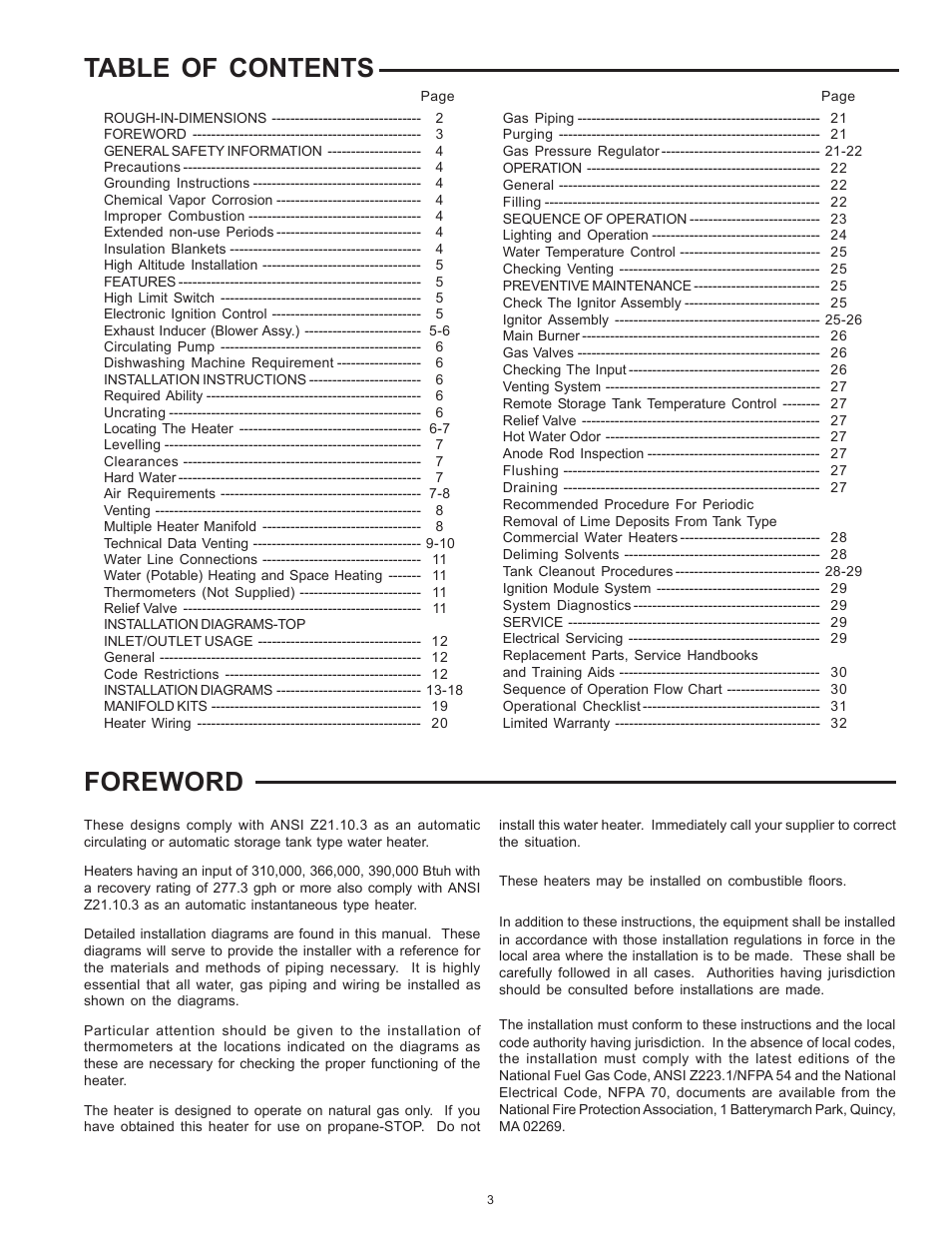 A.O. Smith BTN 120 THRU 400/A Series User Manual | Page 3 / 32