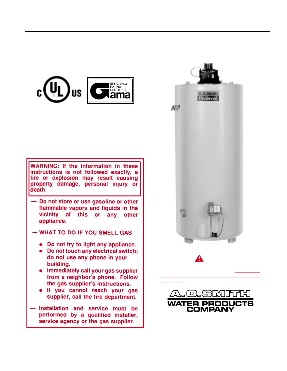 A.O. Smith BTF-75 User Manual | 20 pages