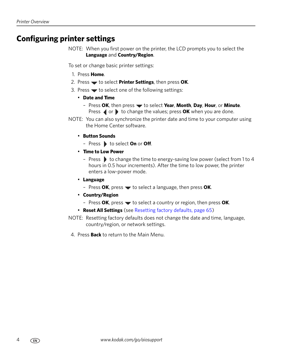 Configuring printer settings | Kodak ESP Office 6150 User Manual | Page 10 / 94