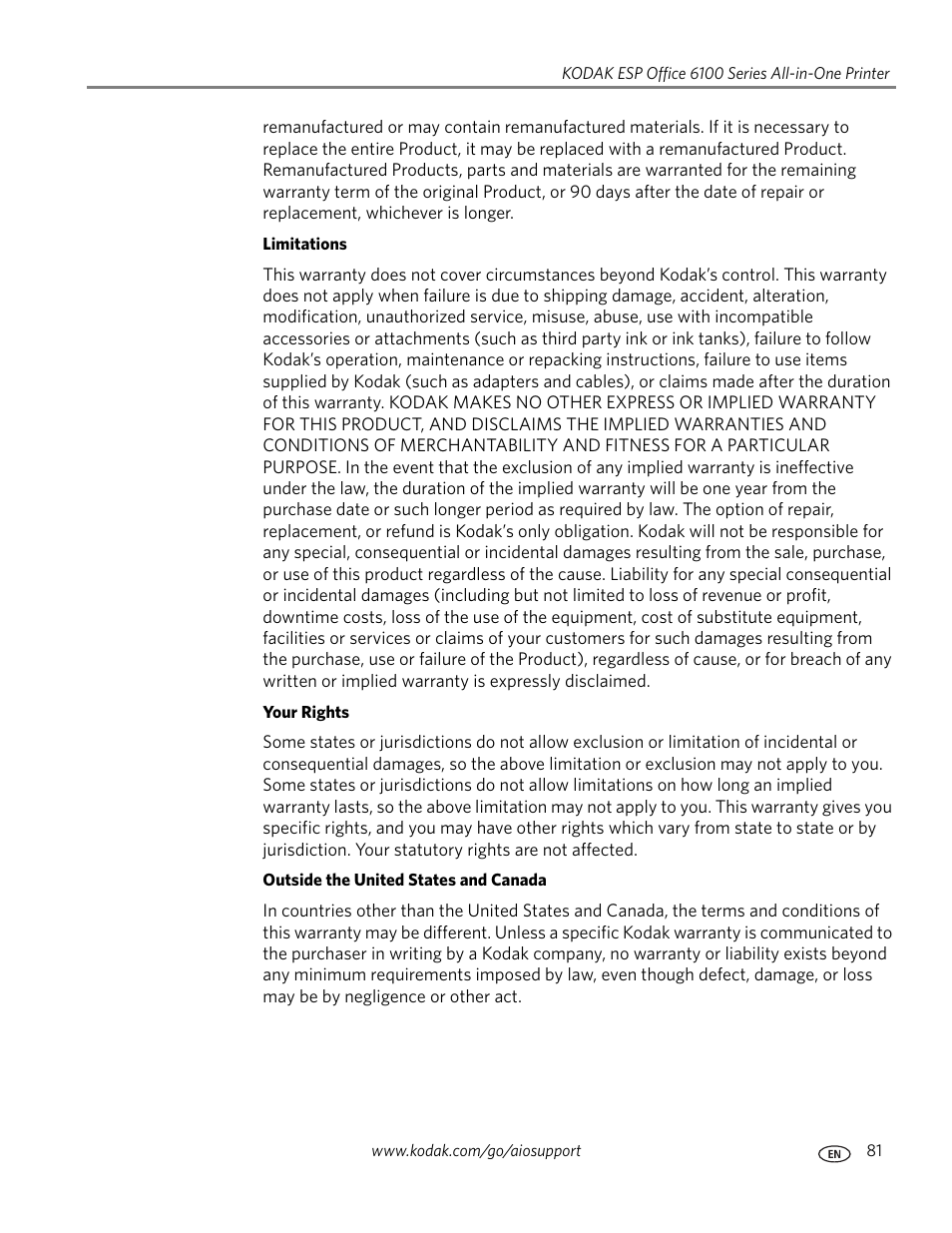 Kodak ESP Office 6150 User Manual | Page 87 / 94