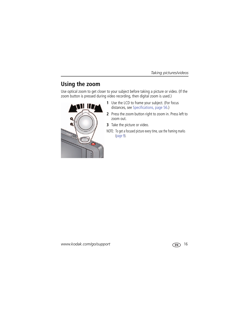 Using the zoom | Kodak TOUCH M5370 User Manual | Page 25 / 81