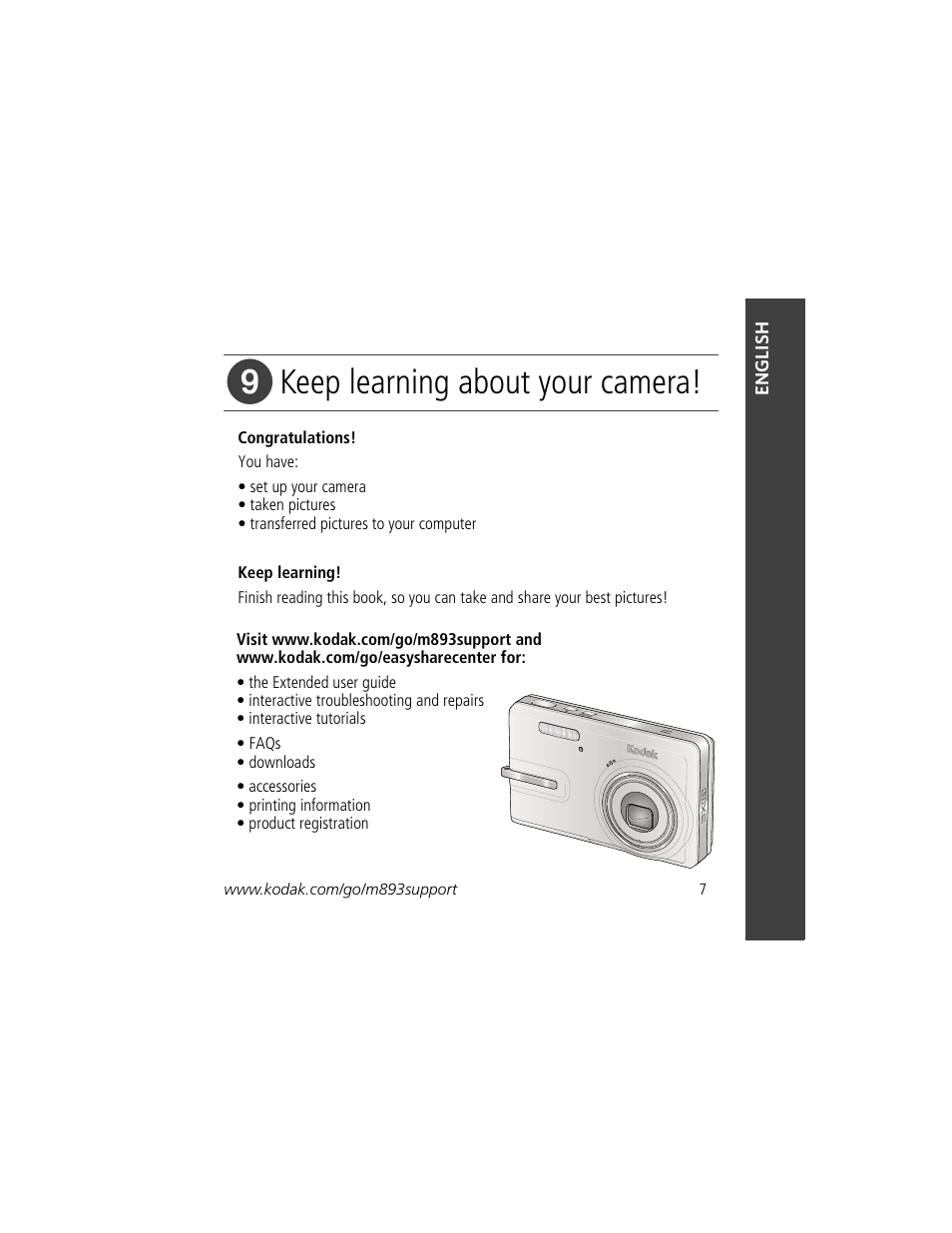 Keep learning about your camera | Kodak M893 IS User Manual | Page 7 / 29