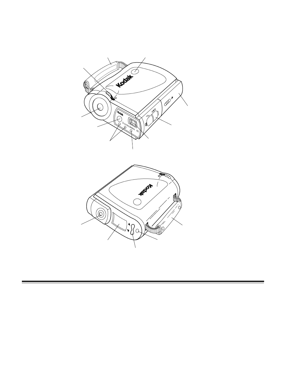 Parts of the camera, Front, Back | Kodak DC40 User Manual | Page 7 / 58