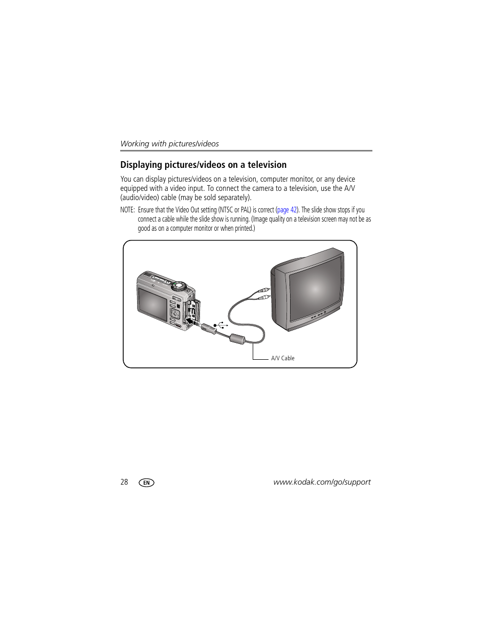 Displaying pictures/videos on a television | Kodak Z885 User Manual | Page 34 / 87