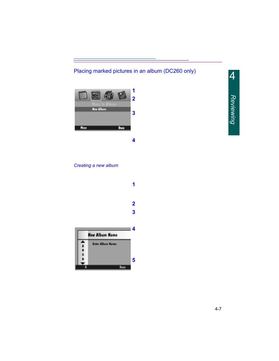 Reviewing | Kodak DC260 User Manual | Page 51 / 140