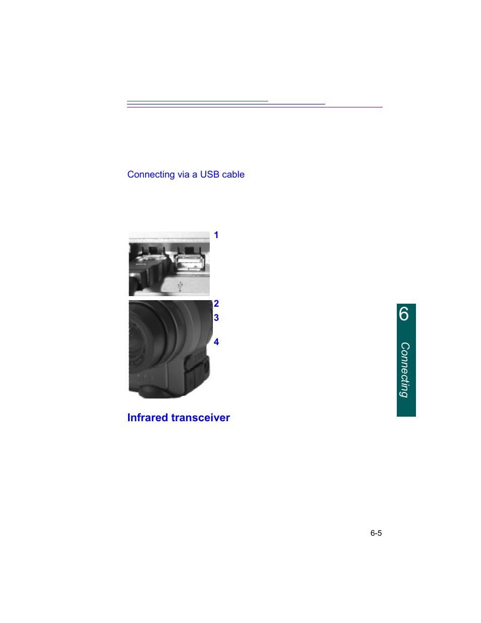 Connecting, Infrared transceiver | Kodak DC260 User Manual | Page 72 / 140