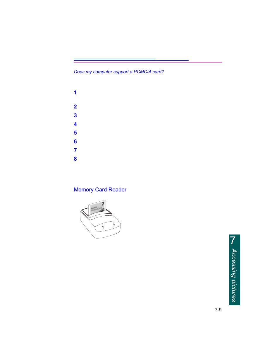 Accessing pictures, Click on properties in the pop-up menu, Click the device manager tab | Verify that a “pcmcia socket” entry exists, Double click on the pcmcia socket | Kodak DC260 User Manual | Page 84 / 140
