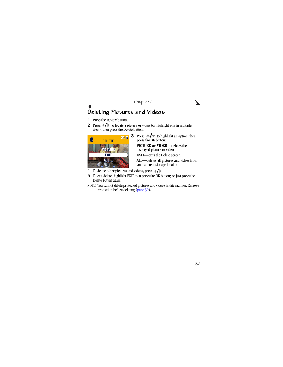 Deleting pictures and videos | Kodak CX6200 User Manual | Page 49 / 120