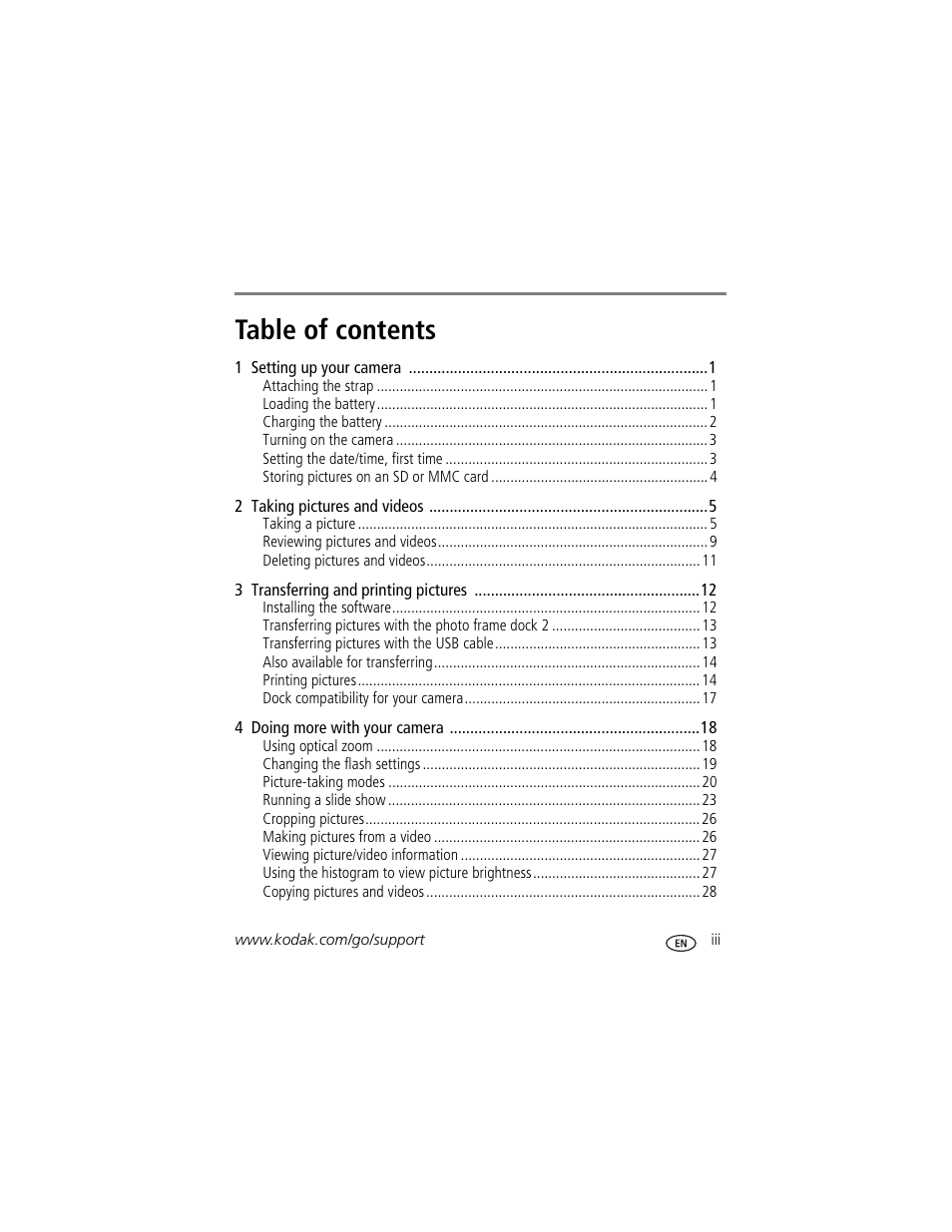 Kodak V530 User Manual | Page 5 / 73