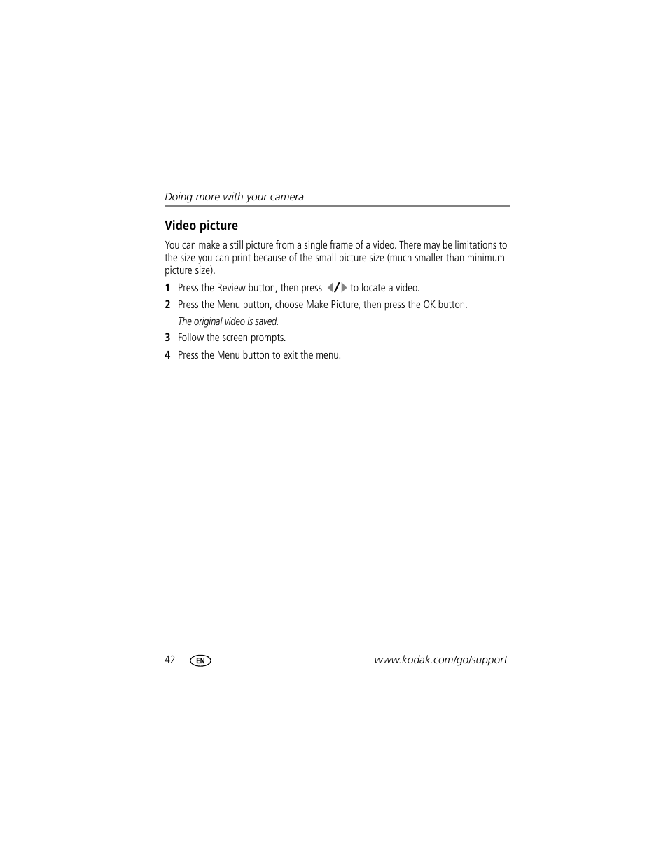 Video picture | Kodak Z612 User Manual | Page 48 / 90