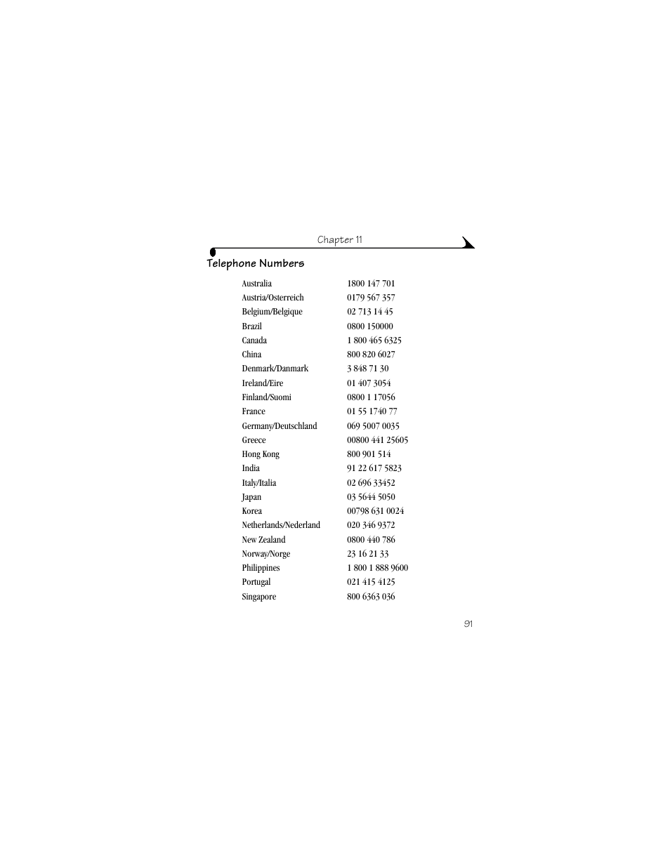 Telephone numbers | Kodak LS633 User Manual | Page 103 / 124