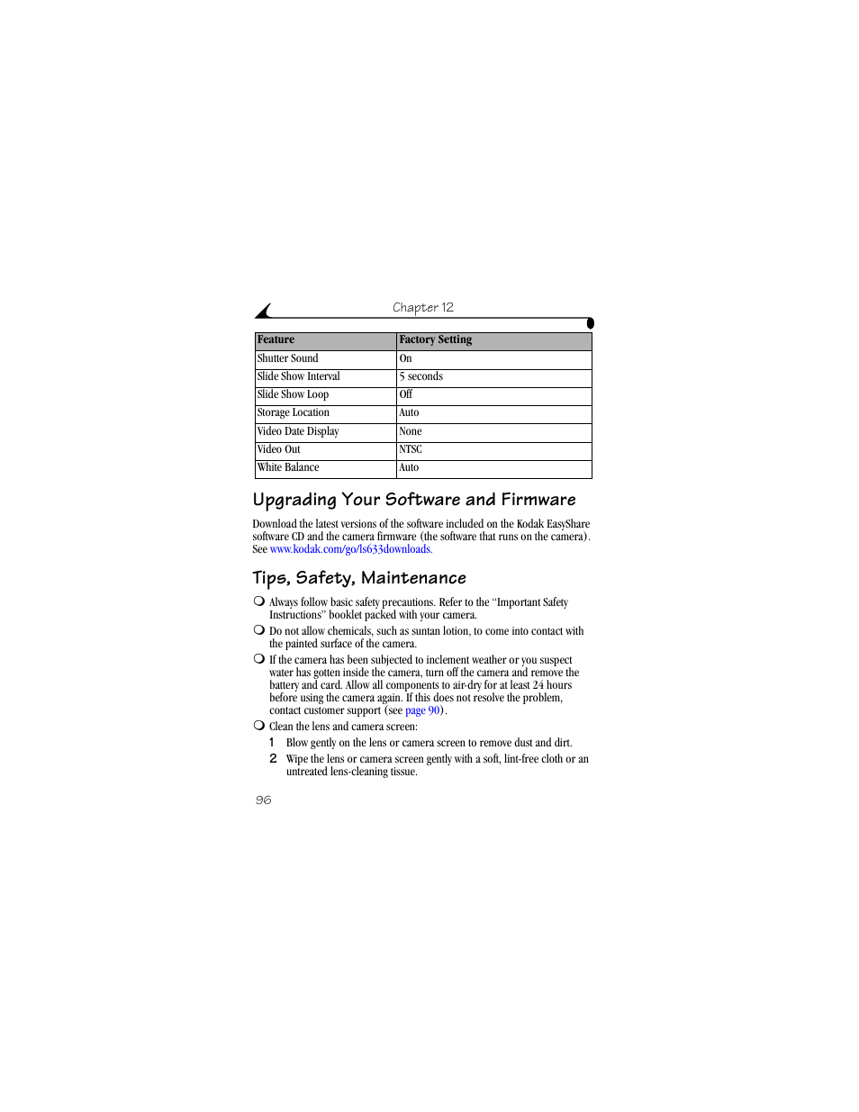 Upgrading your software and firmware, Tips, safety, maintenance | Kodak LS633 User Manual | Page 108 / 124