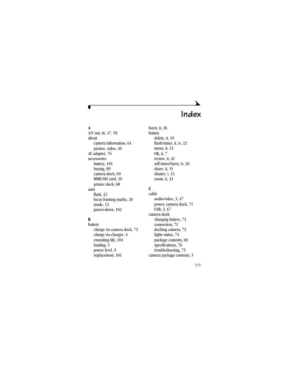 Index | Kodak LS633 User Manual | Page 117 / 124