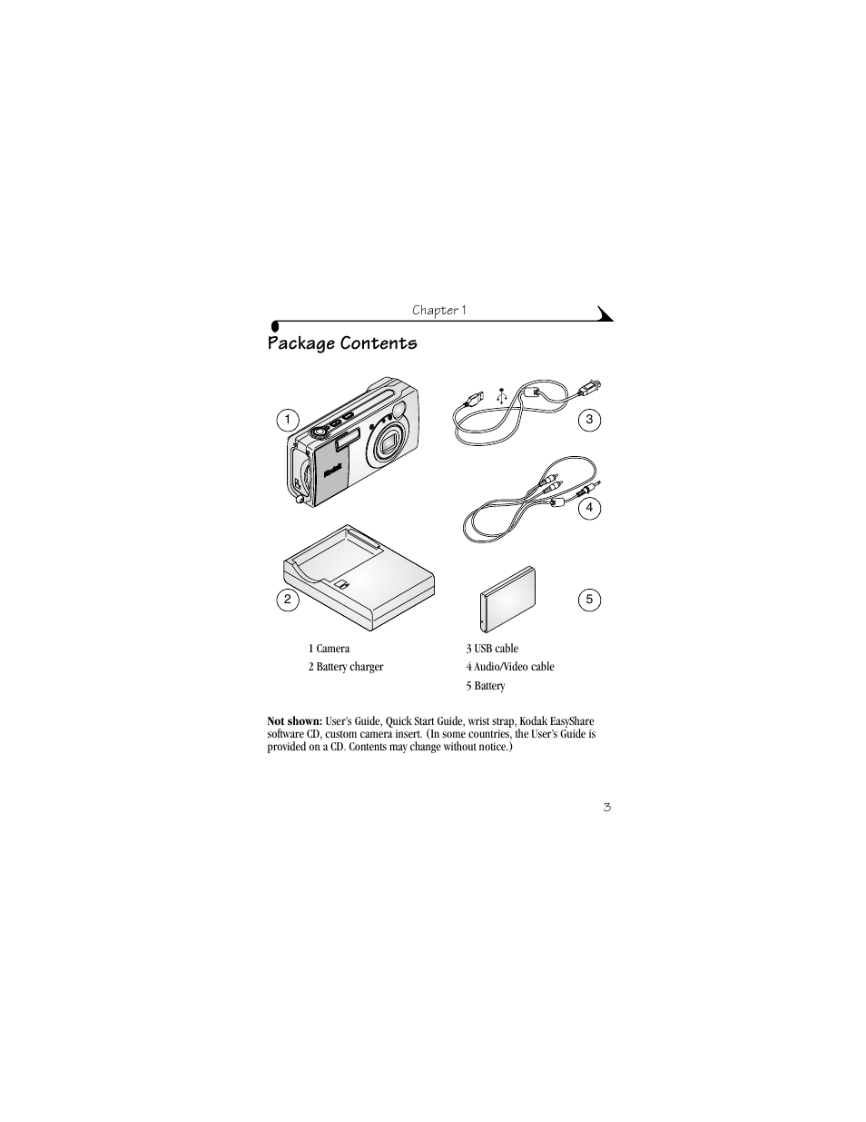 Package contents | Kodak LS633 User Manual | Page 15 / 124