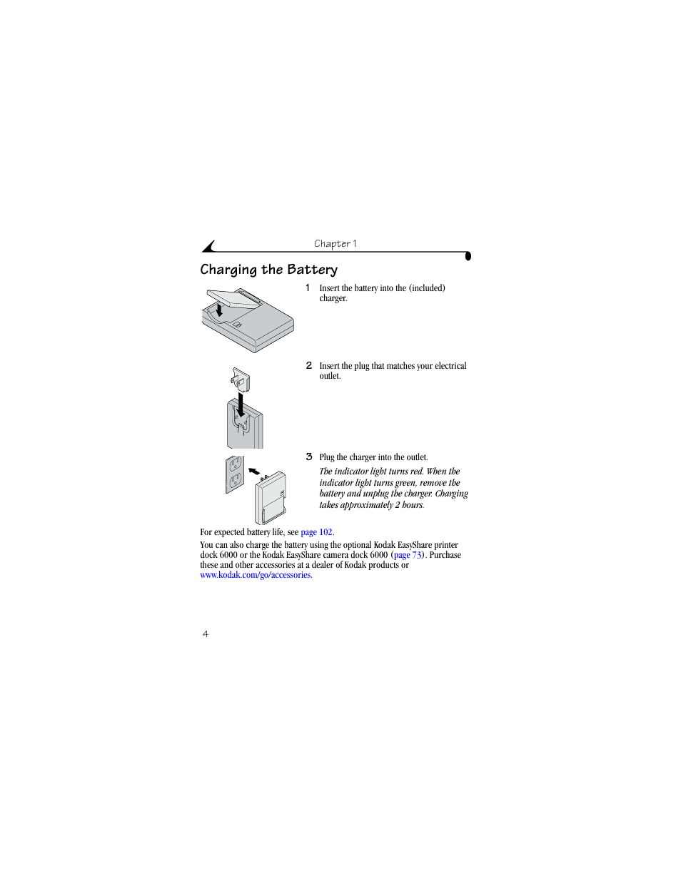 Charging the battery | Kodak LS633 User Manual | Page 16 / 124
