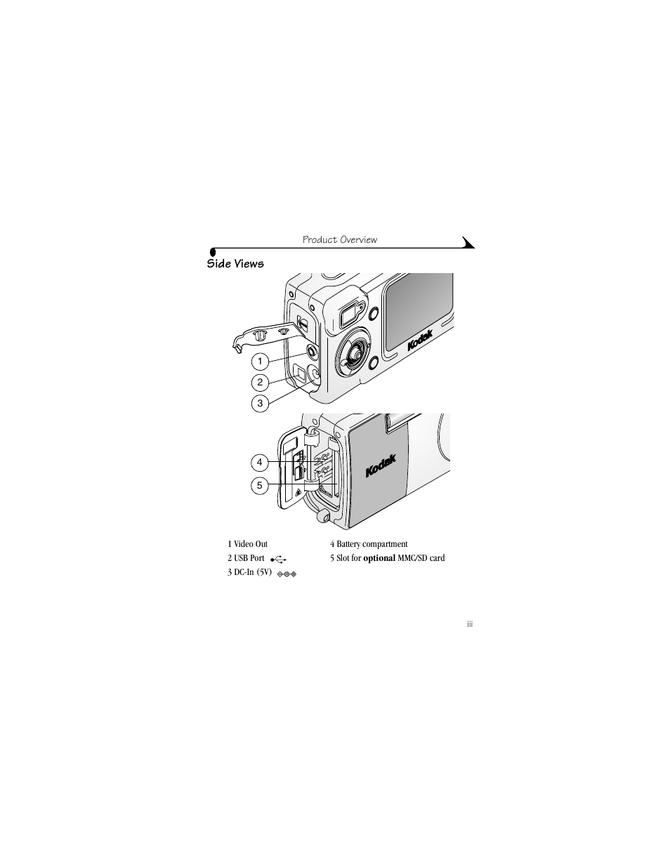 Side views | Kodak LS633 User Manual | Page 5 / 124