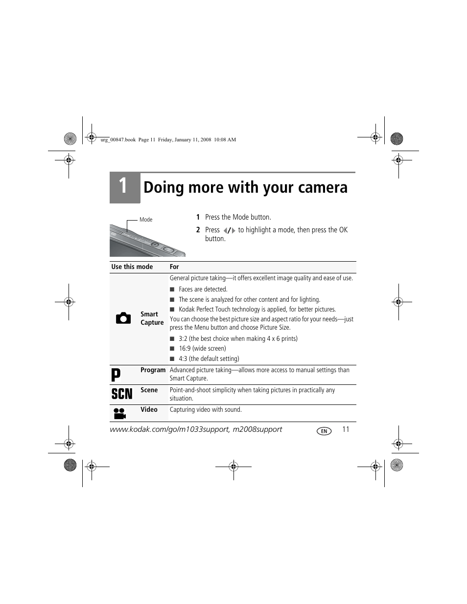 Doing more with your camera | Kodak M2008 User Manual | Page 11 / 26