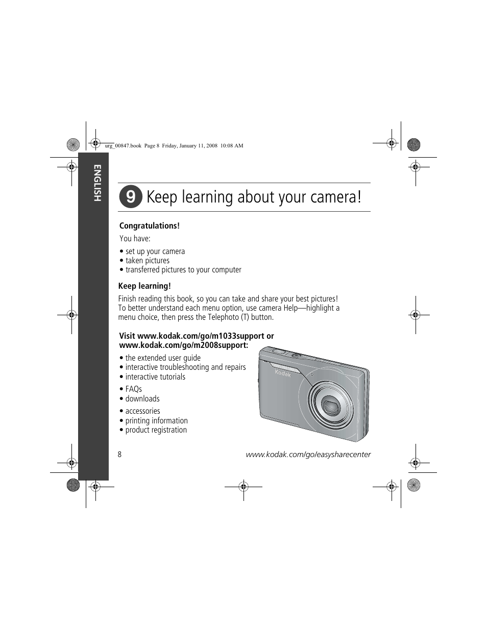 Keep learning about your camera | Kodak M2008 User Manual | Page 8 / 26