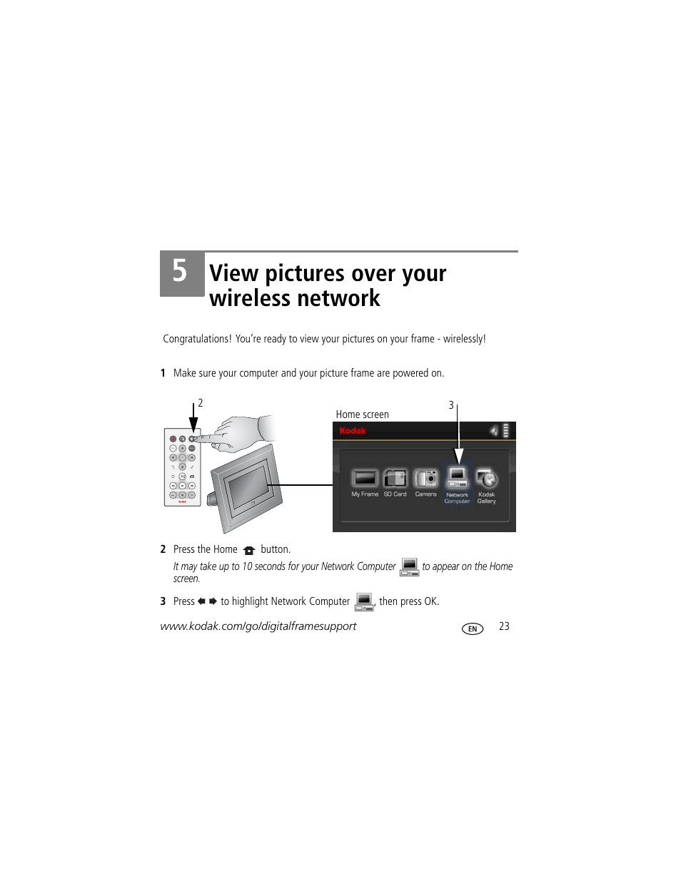 View pictures over your wireless network | Kodak EX811 User Manual | Page 23 / 26