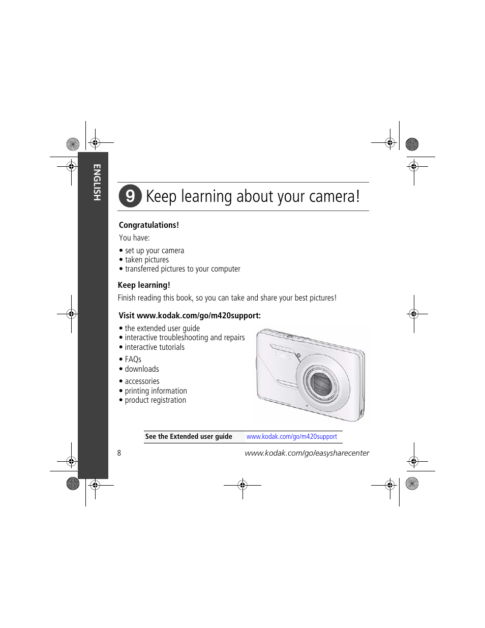 Keep learning about your camera | Kodak M420 User Manual | Page 8 / 27