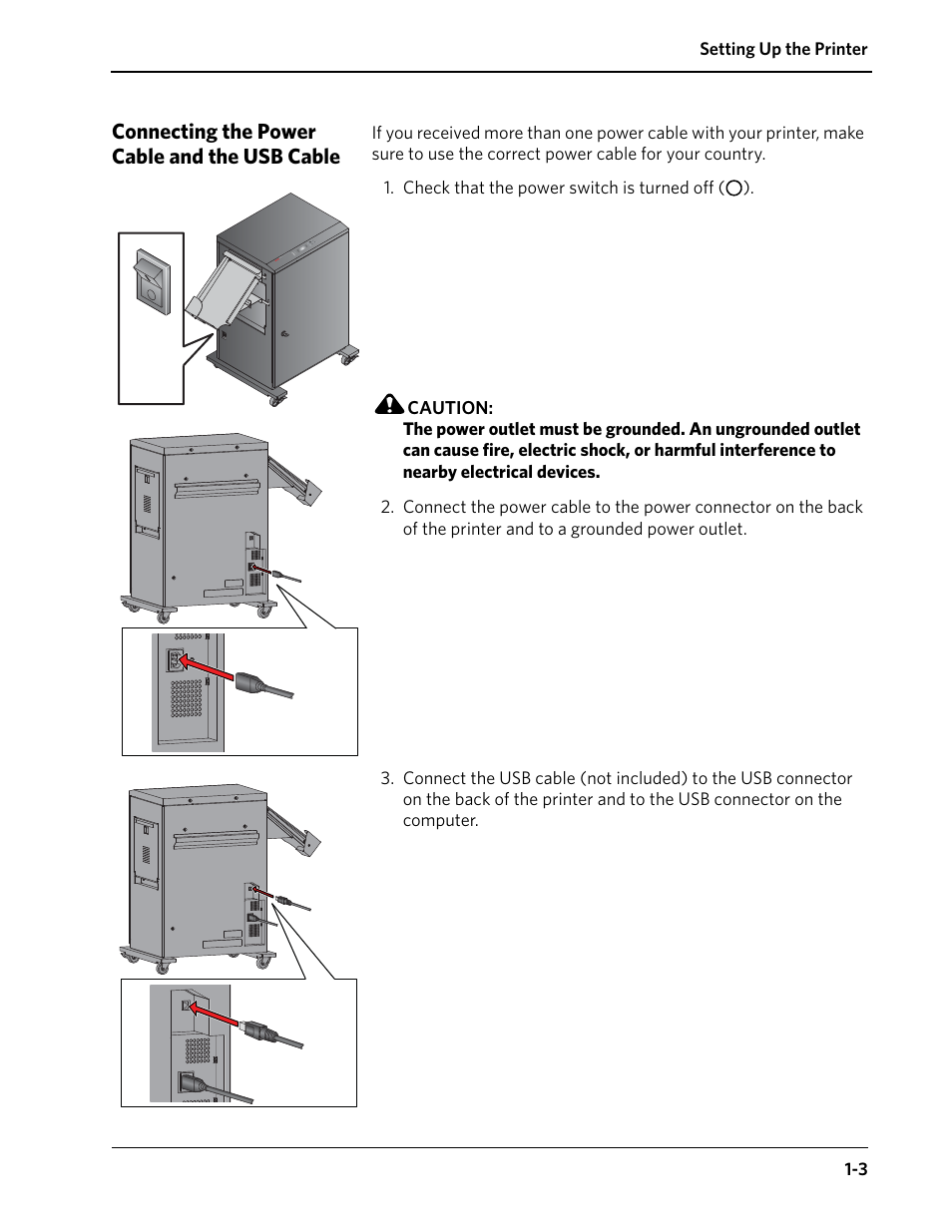 Connecting the power cable and the usb cable, Connecting the power cable and the usb cable -3 | Kodak D4000 User Manual | Page 7 / 48