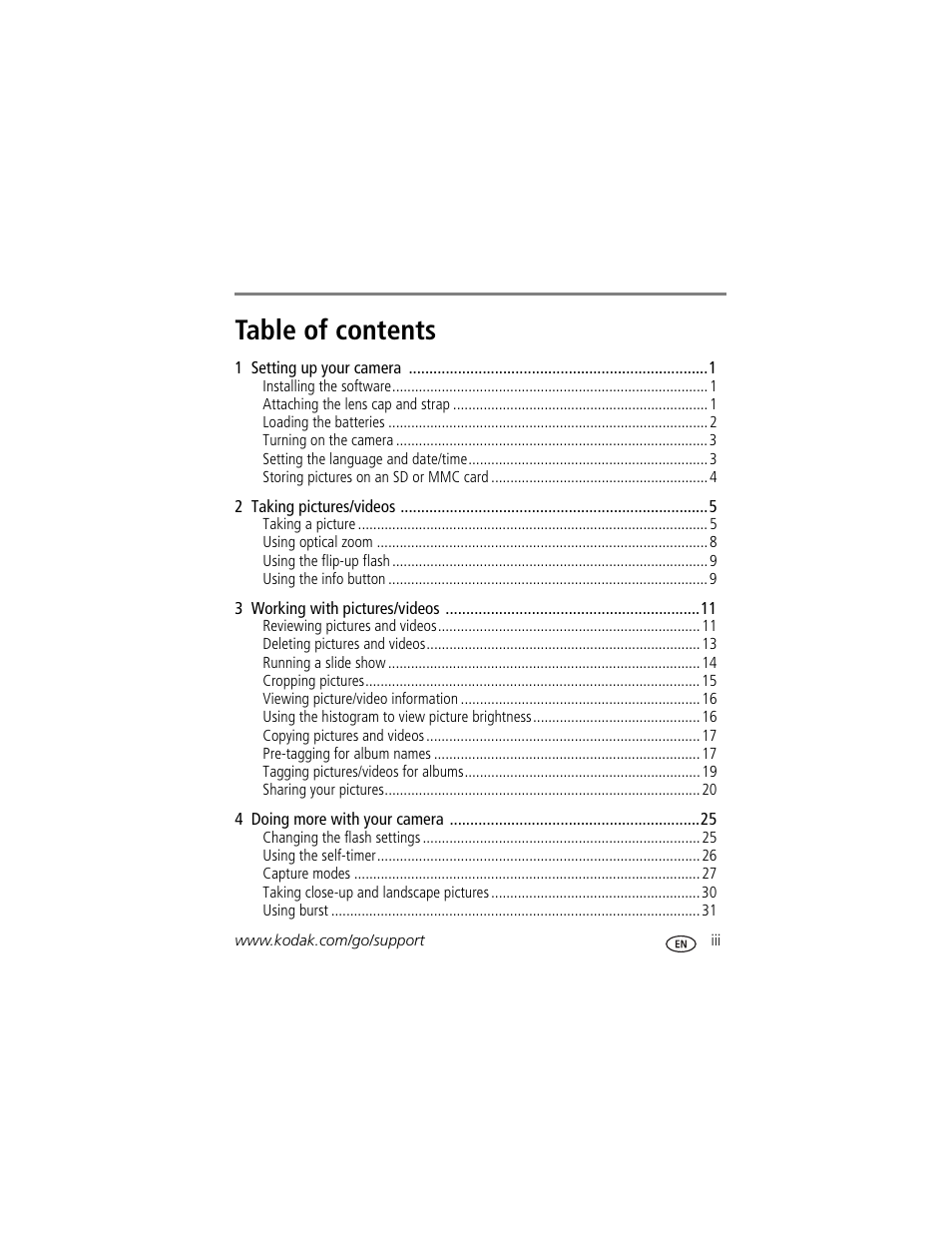 Kodak Z710 User Manual | Page 5 / 74