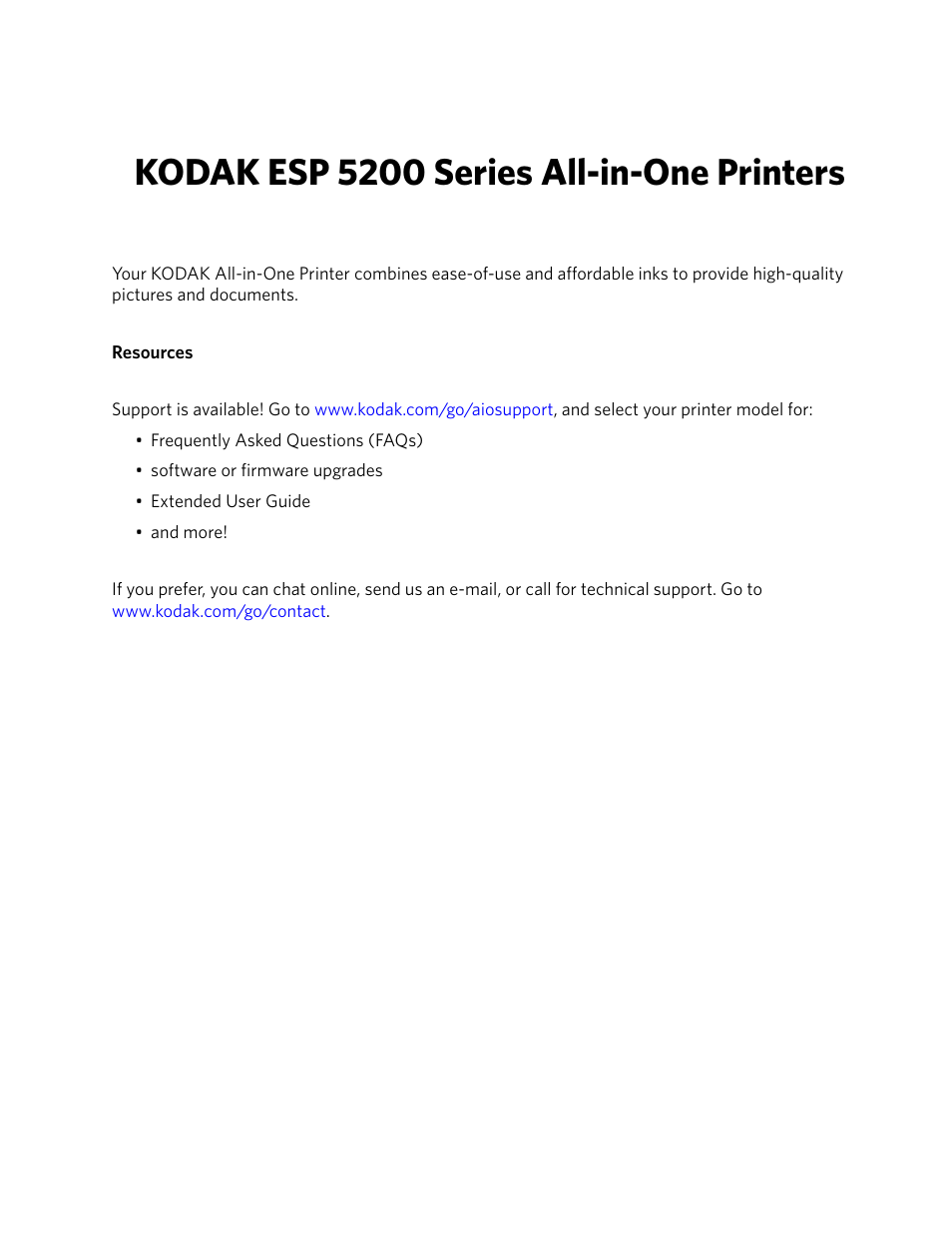 Kodak esp 5200 series all-in-one printers | Kodak ESP 5250 User Manual | Page 2 / 18