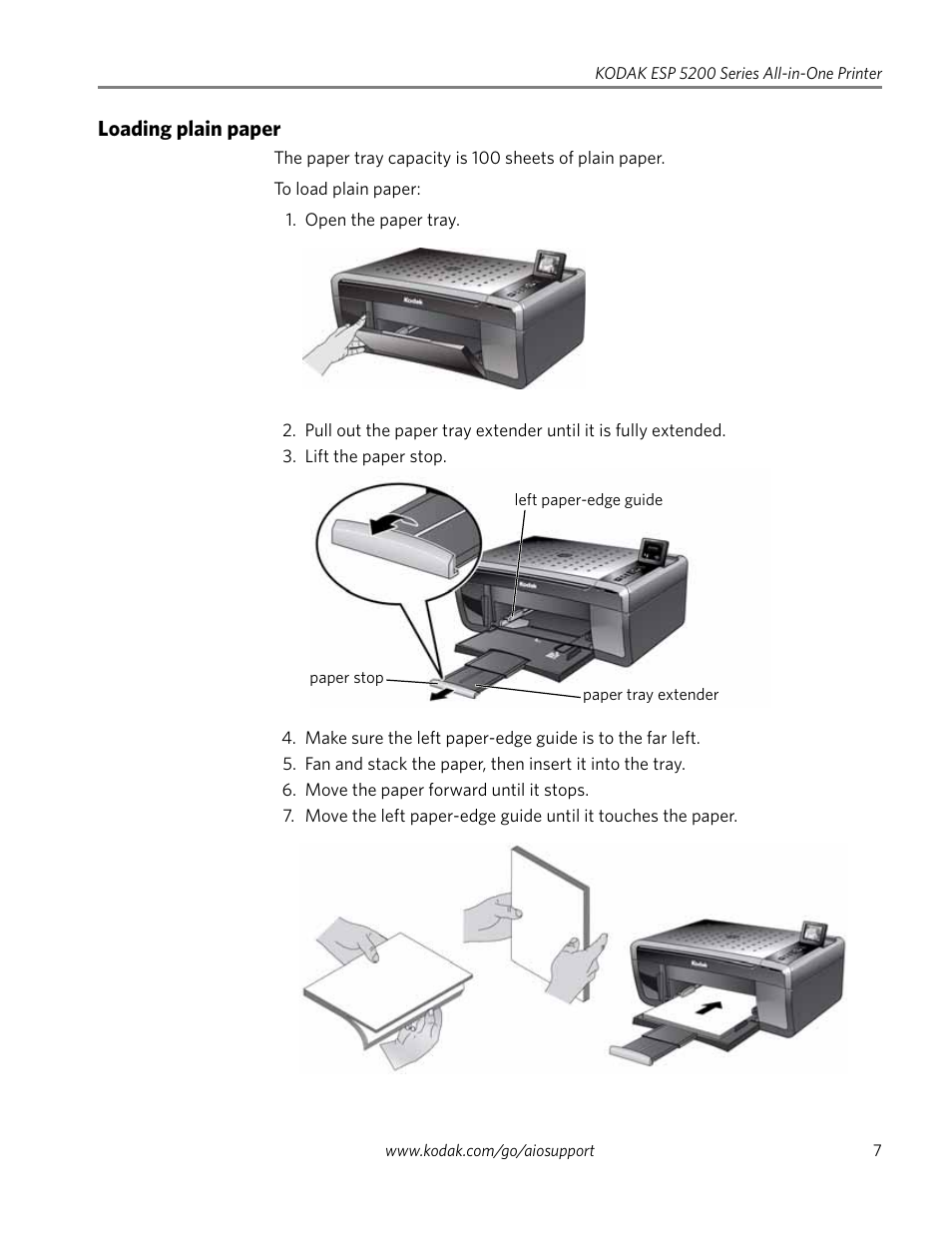 Loading plain paper | Kodak ESP 5250 User Manual | Page 7 / 18