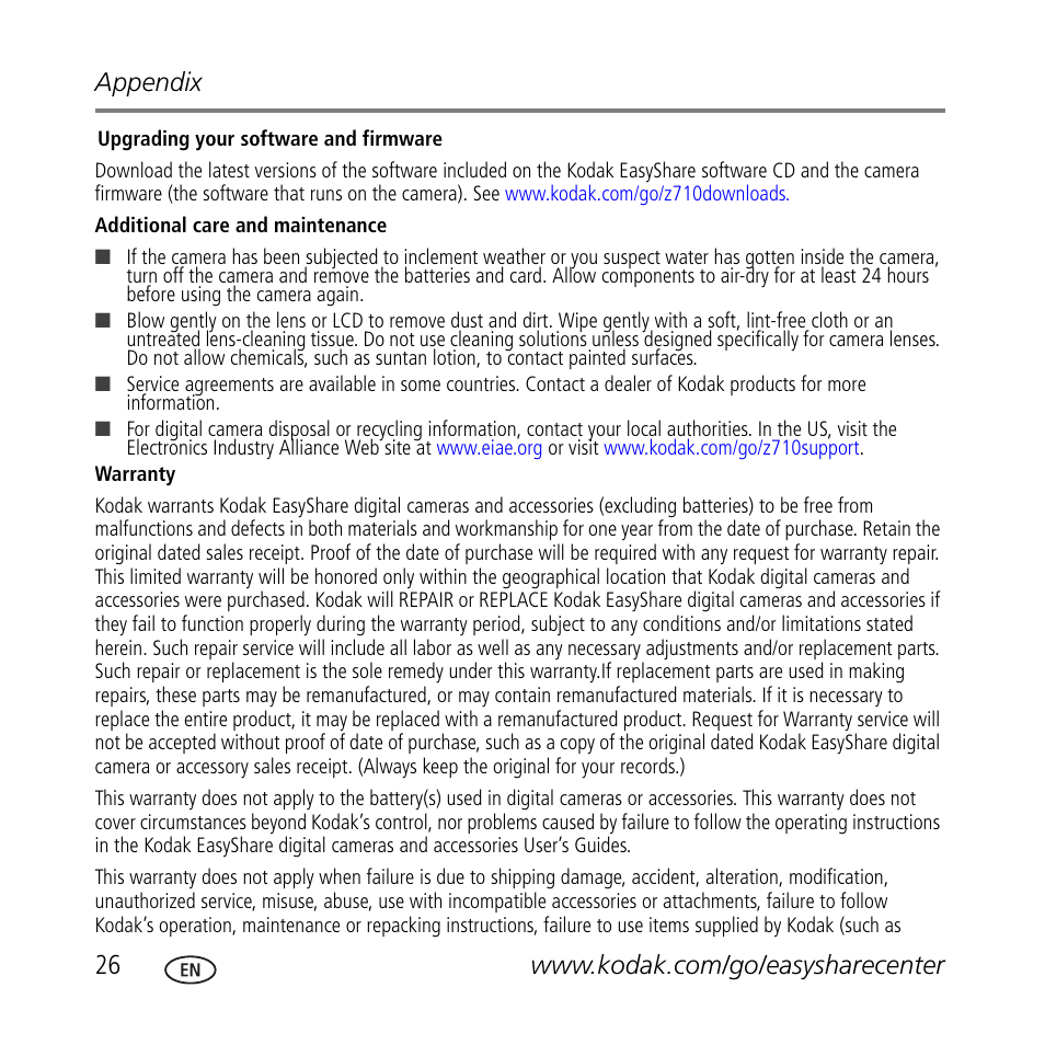 Kodak Z710 User Manual | Page 26 / 29