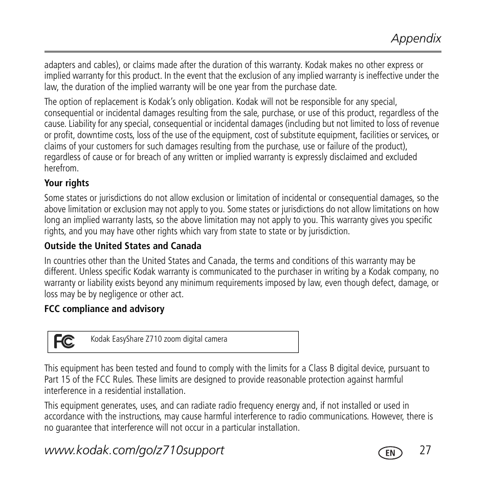 Kodak Z710 User Manual | Page 27 / 29