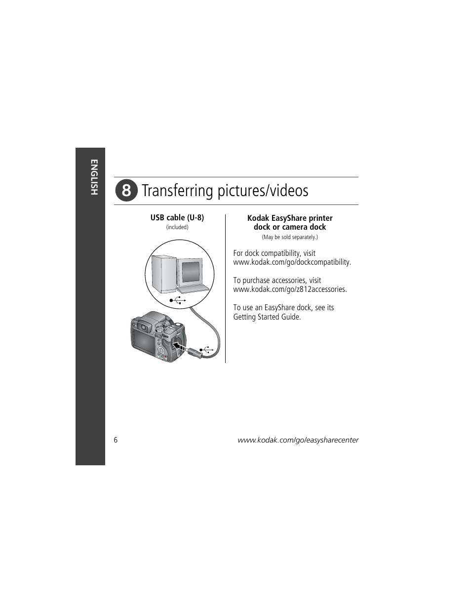 Transferring pictures/videos | Kodak Z812 IS User Manual | Page 6 / 27