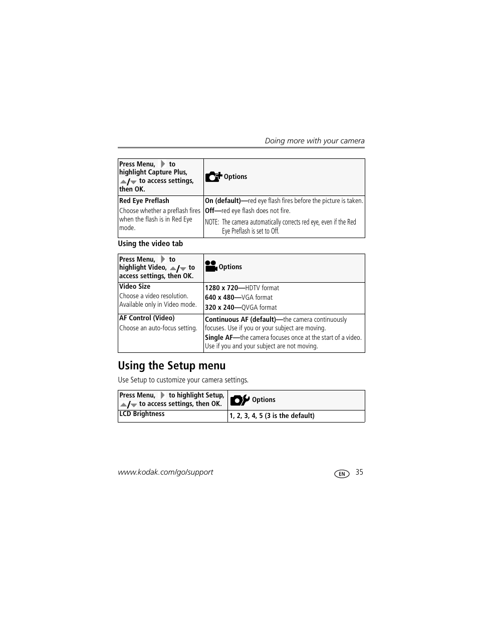 Using the setup menu | Kodak Z812 IS User Manual | Page 41 / 80