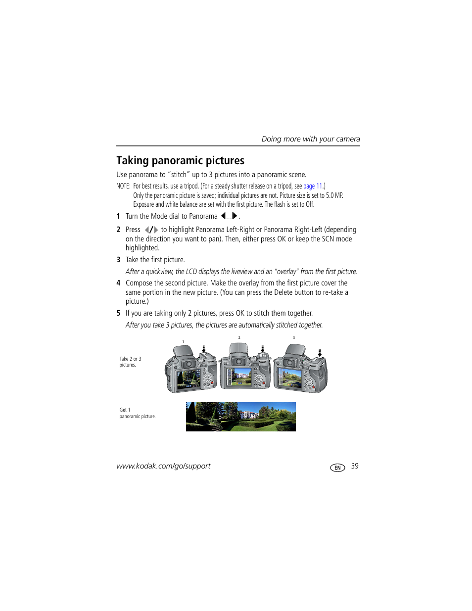 Taking panoramic pictures | Kodak Z812 IS User Manual | Page 45 / 80