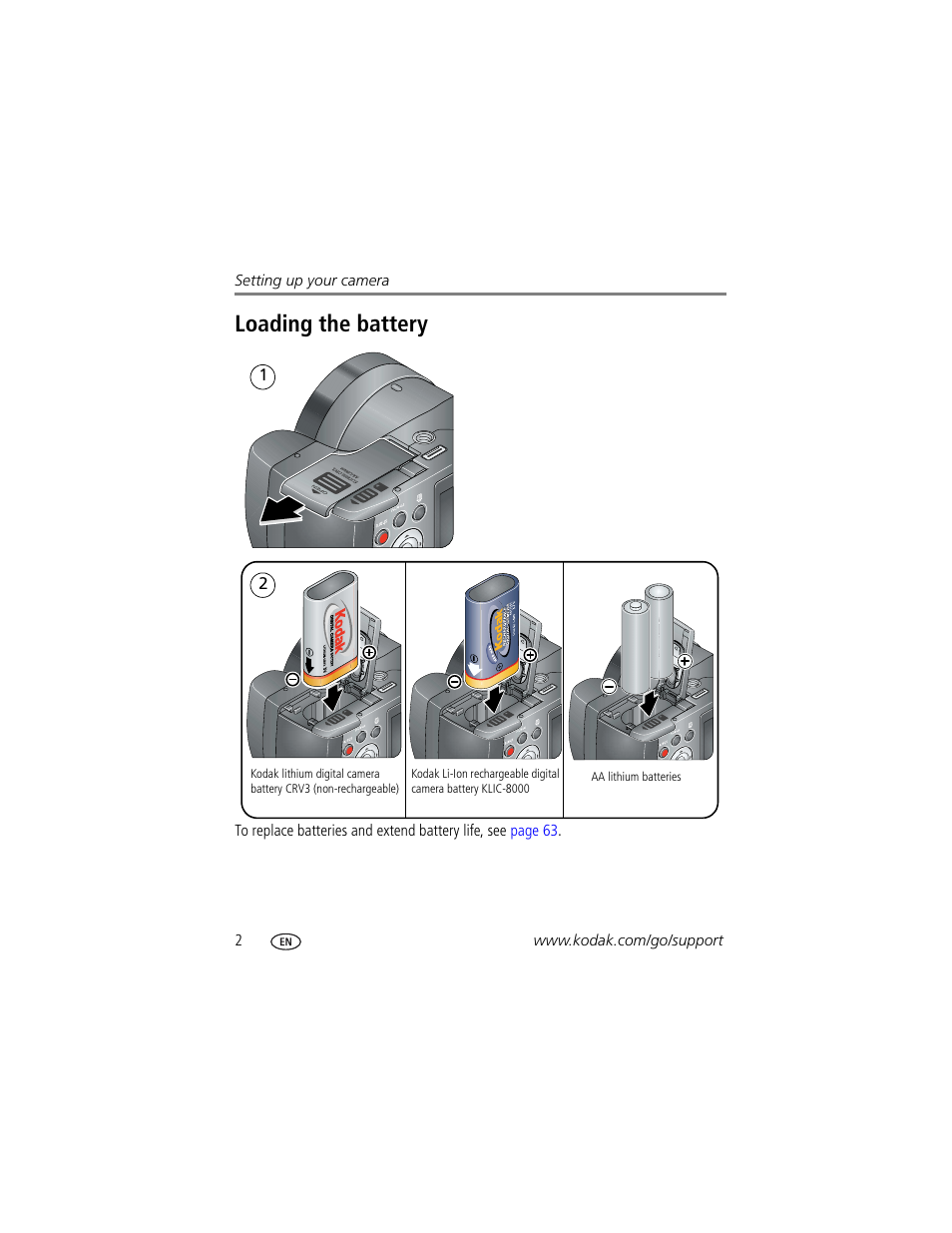 Loading the battery | Kodak Z812 IS User Manual | Page 8 / 80