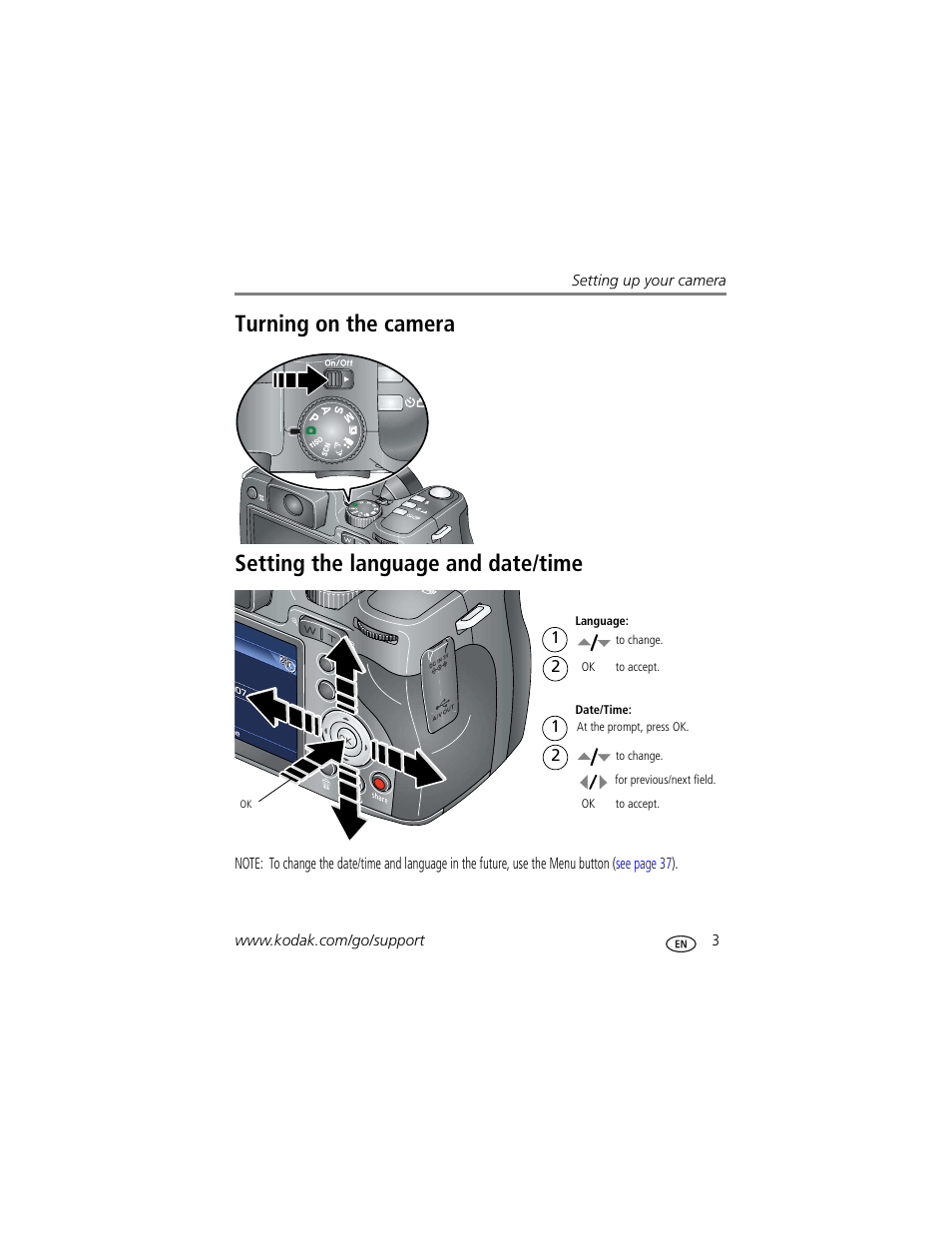 Turning on the camera | Kodak Z812 IS User Manual | Page 9 / 80