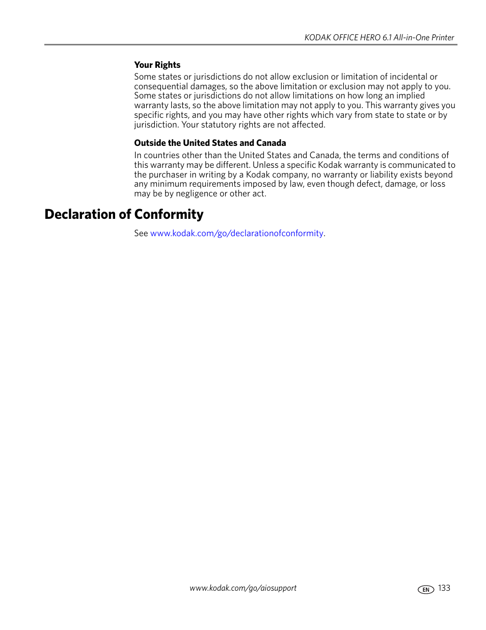 Declaration of conformity | Kodak OFFICE HERO 6.1 User Manual | Page 139 / 144