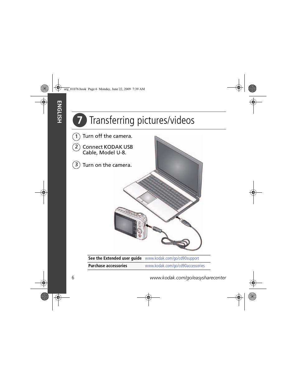 Transferring pictures/videos | Kodak CD90 User Manual | Page 6 / 18