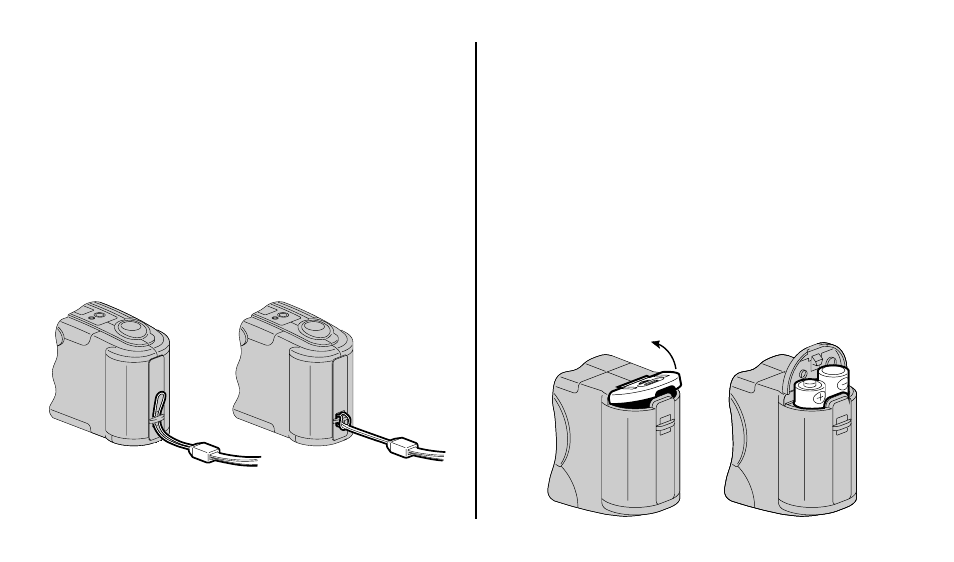 Attaching the camera strap, Loading the batteries | Kodak KE50 User Manual | Page 9 / 27