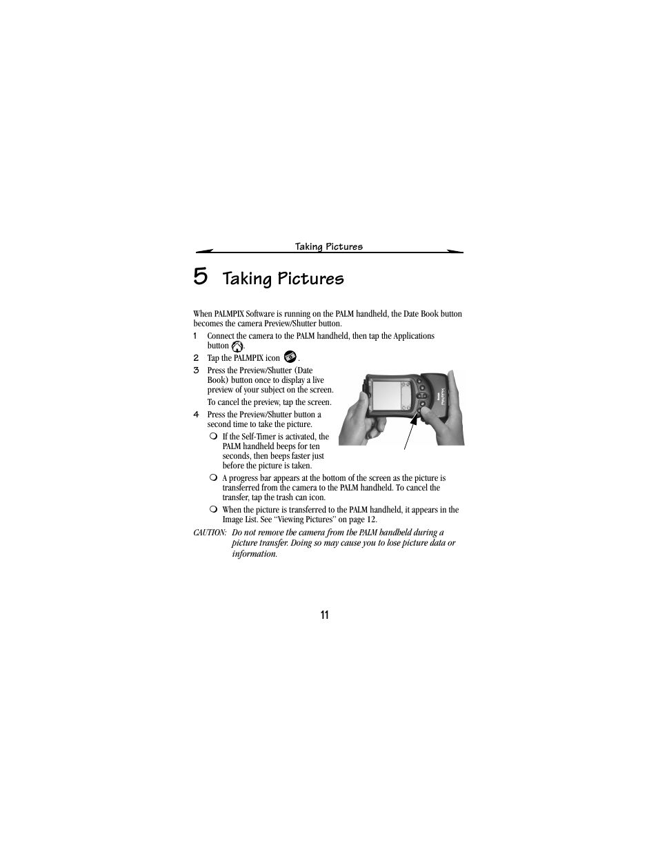 5 taking pictures, Taking pictures | Kodak PALM m100 User Manual | Page 13 / 31