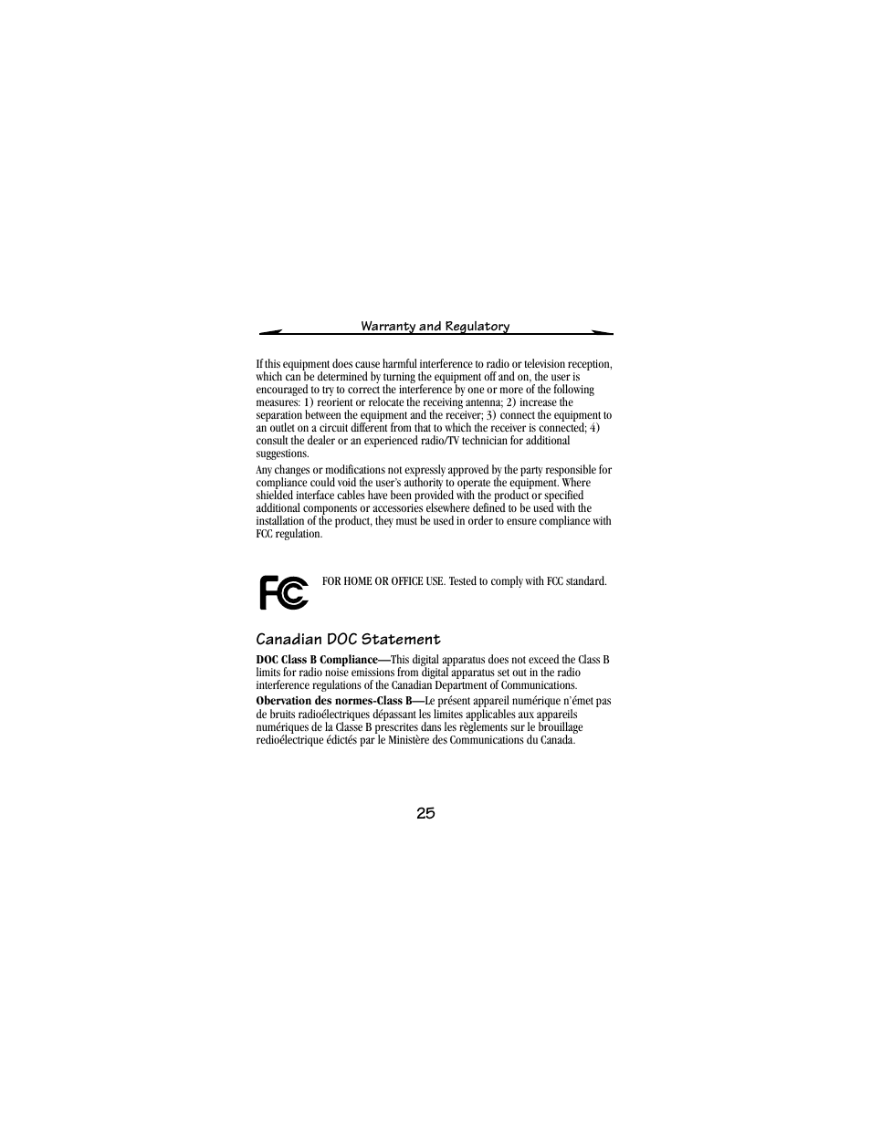 Canadian doc statement | Kodak PALM m100 User Manual | Page 27 / 31
