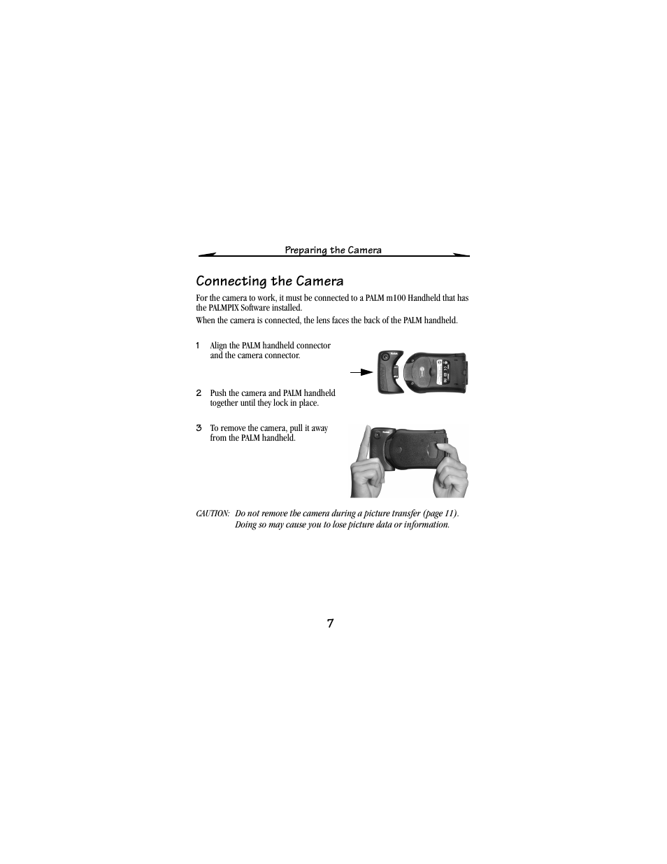 Connecting the camera | Kodak PALM m100 User Manual | Page 9 / 31